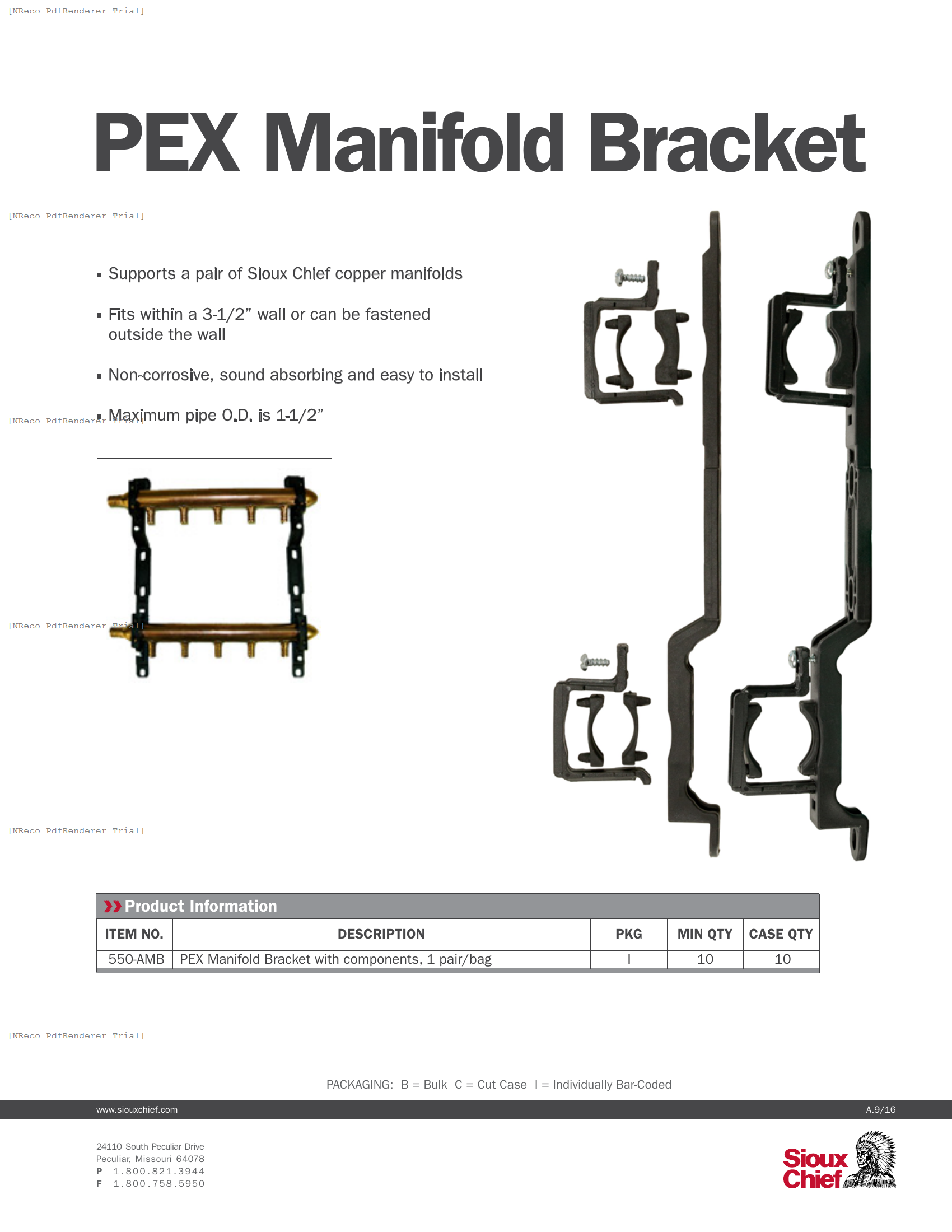 PEX MANIFOLD BRACKET - BROCHURE.PDF Brochure Document
